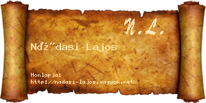 Nádasi Lajos névjegykártya
